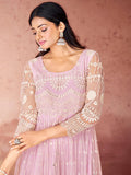 Baby Pink Embroidered Anarkali Gown - women's fashion mart