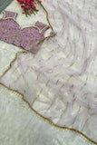 Baby Pink Designer Net Saree For Reception  women's fashion mart