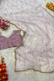 Baby Pink Designer Net Saree For Reception  women's fashion mart