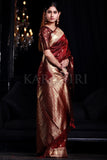 Mahogany Maroon Banarasi Saree -Designer Banarasi Saree Default Title women's fashion mart