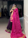 Purple Color Lace Touch Up Silk Georgette Chaniya Choli