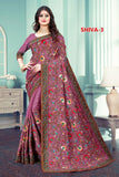beautiful Designer Saree on premium Dolla fabric with kashmiri Embroidery work - women's fashion mart