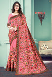 beautiful Designer Saree on premium Dolla fabric with kashmiri Embroidery work - women's fashion mart