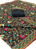 beautiful Designer Saree on premium Dolla fabric with kashmiri Embroidery work - women's fashion mart