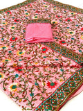 beautiful Designer Saree on premium Dolla fabric with kashmiri Embroidery work - women's fashion mart
