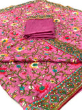 beautiful Designer Saree on premium Dolla fabric with kashmiri Embroidery work - women's fashion mart