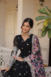 Beautiful Faux Georgette Zari Sequins Embroidered Gown - women's fashion mart