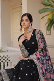 Beautiful Faux Georgette Zari Sequins Embroidered Gown - women's fashion mart