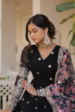 Beautiful Faux Georgette Zari Sequins Embroidered Gown - women's fashion mart