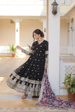 Beautiful Faux Georgette Zari Sequins Embroidered Gown - women's fashion mart