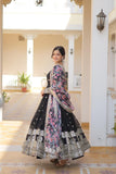 Beautiful Faux Georgette Zari Sequins Embroidered Gown - women's fashion mart