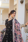 Beautiful Faux Georgette Zari Sequins Embroidered Gown - women's fashion mart