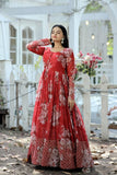 Beautiful Floral Zari Sequins Worked Gown With Dupatta - women's fashion mart