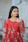 Beautiful Floral Zari Sequins Worked Gown With Dupatta - women's fashion mart