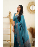 Beautiful Kanjivaram Woven Silk Saree With Blouse Piece - women's fashion mart