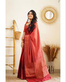 Beautiful Kanjivaram Woven Silk Saree With Blouse Piece - women's fashion mart