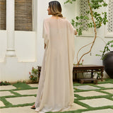 Beige Georgette Jacket and palazzo style co-ords - women's fashion mart