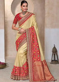 Luxurious Pure Kanjivaram With Patola Work Traditional Saree - women's fashion mart