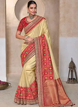 Luxurious Pure Kanjivaram With Patola Work Traditional Saree - women's fashion mart