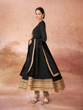 Black color anarkali suit with pant and dupatta - women's fashion mart