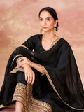 Black color anarkali suit with pant and dupatta - women's fashion mart