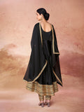 Black color anarkali suit with pant and dupatta - women's fashion mart
