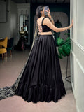 Black Color Moonga SIlk Chaniya Choli