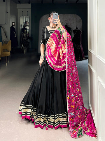 Black Color Lace Touch Up Silk Georgette Chaniya Choli