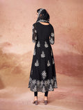 Black Georgette ready to wear anarkali suit with dupatta - women's fashion mart