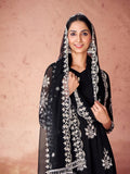 Black Georgette ready to wear anarkali suit with dupatta - women's fashion mart