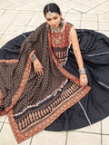 Black  Cotton Flared Rajwadi Navratri  Lehenga Choli - women's fashion mart