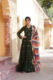 Blissfull ZAri Thread Sequins Zari Worked Gown With Dupatta - women's fashion mart