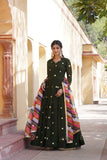 Blissfull ZAri Thread Sequins Zari Worked Gown With Dupatta - women's fashion mart