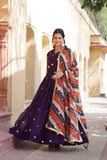 Blissfull ZAri Thread Sequins Zari Worked Gown With Dupatta - women's fashion mart