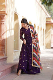 Blissfull ZAri Thread Sequins Zari Worked Gown With Dupatta - women's fashion mart