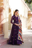 Blissfull ZAri Thread Sequins Zari Worked Gown With Dupatta - women's fashion mart