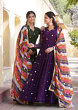 Blissfull ZAri Thread Sequins Zari Worked Gown With Dupatta - women's fashion mart