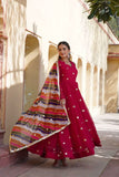 Blissfull ZAri Thread Sequins Zari Worked Gown With Dupatta - women's fashion mart