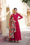 Blissfull ZAri Thread Sequins Zari Worked Gown With Dupatta - women's fashion mart
