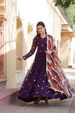Blissfull ZAri Thread Sequins Zari Worked Gown With Dupatta - women's fashion mart