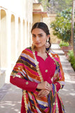 Blissfull ZAri Thread Sequins Zari Worked Gown With Dupatta - women's fashion mart
