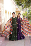 Blissfull ZAri Thread Sequins Zari Worked Gown With Dupatta - women's fashion mart