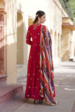 Blissfull ZAri Thread Sequins Zari Worked Gown With Dupatta - women's fashion mart