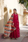 Blissfull ZAri Thread Sequins Zari Worked Gown With Dupatta - women's fashion mart