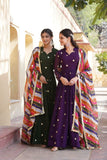 Blissfull ZAri Thread Sequins Zari Worked Gown With Dupatta - women's fashion mart