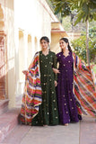 Blissfull ZAri Thread Sequins Zari Worked Gown With Dupatta - women's fashion mart