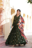Blissfull ZAri Thread Sequins Zari Worked Gown With Dupatta - women's fashion mart