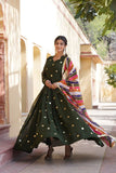 Blissfull ZAri Thread Sequins Zari Worked Gown With Dupatta - women's fashion mart