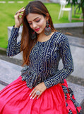 Blue Color Foil Printed Pure Cotton Ready Made Blouse -readymade designer blouse Free Size women's fashion mart