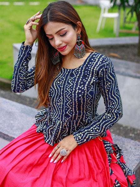 Blue Color Foil Printed Pure Cotton Ready Made Blouse -readymade designer blouse Free Size women's fashion mart